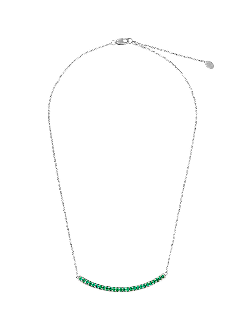 Fiorina Jewellery Arc Necklace White Gold Emerald