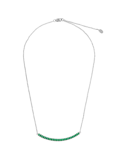 Fiorina Jewellery Arc Necklace White Gold Emerald