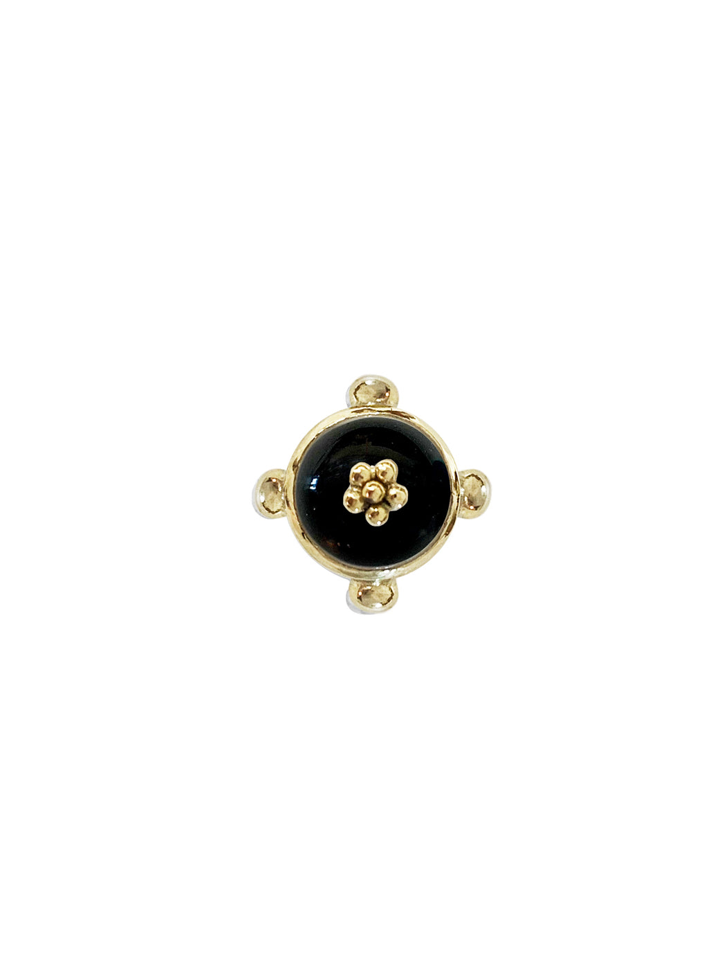 Fiorina Jewellery Gold Athena Pinkie Ring Black Agate