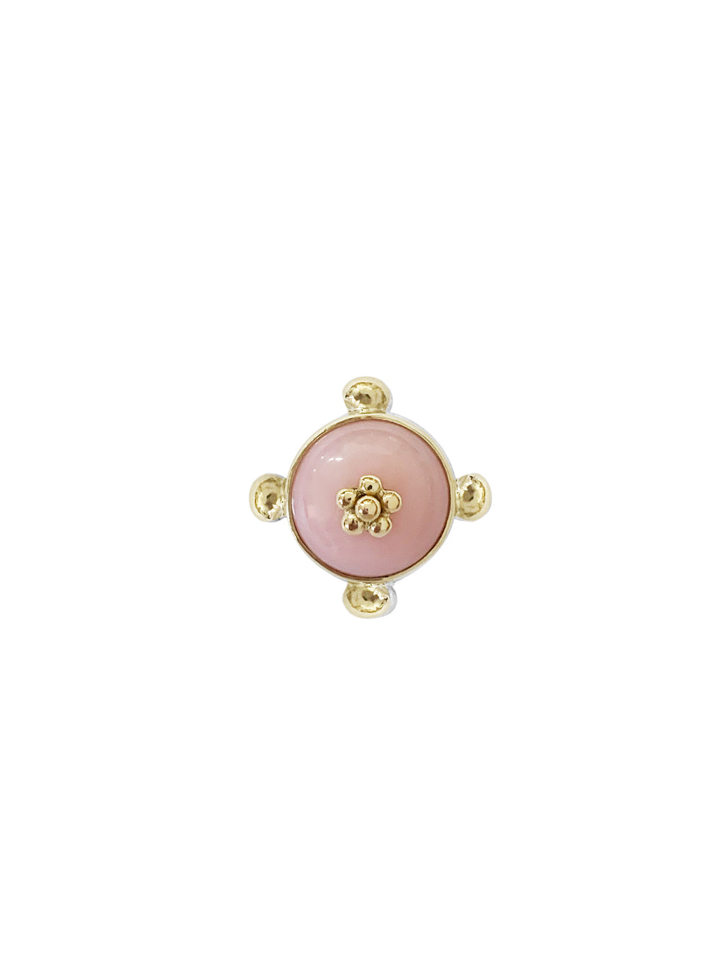 Fiorina Jewellery Gold Athena Pinkie Ring Pink Opal