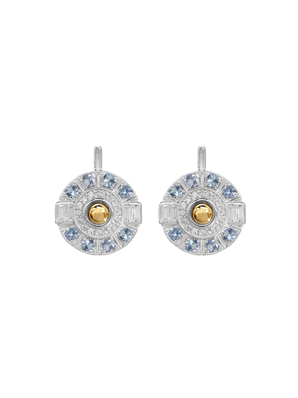 Fiorina Jewellery Aztec Earrings Aquamarine