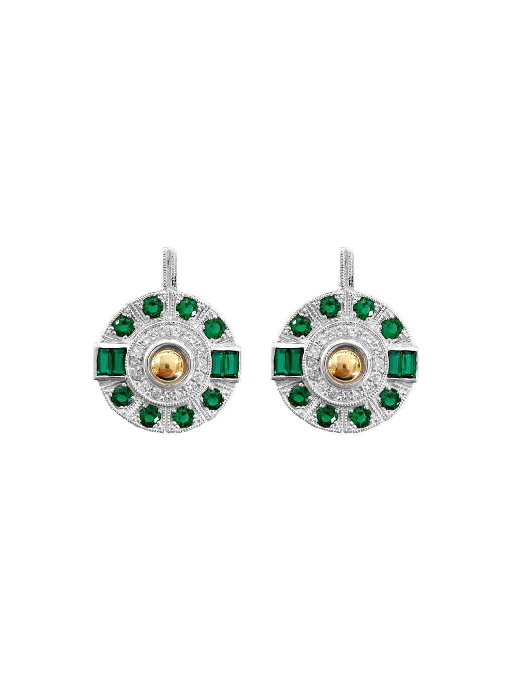 Fiorina Jewellery Aztec Earrings Emerald