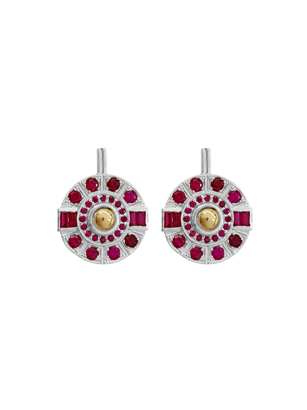 Fiorina Jewellery Aztec Earrings Ruby