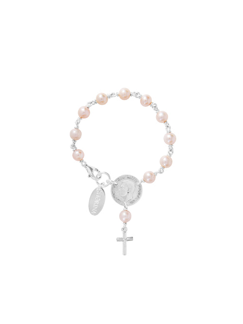 Fiorina Jewellery Baby Rosary Bracelet Pink Pearl