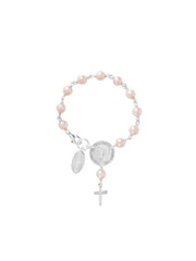 Fiorina Jewellery Baby Rosary Bracelet Pink Pearl