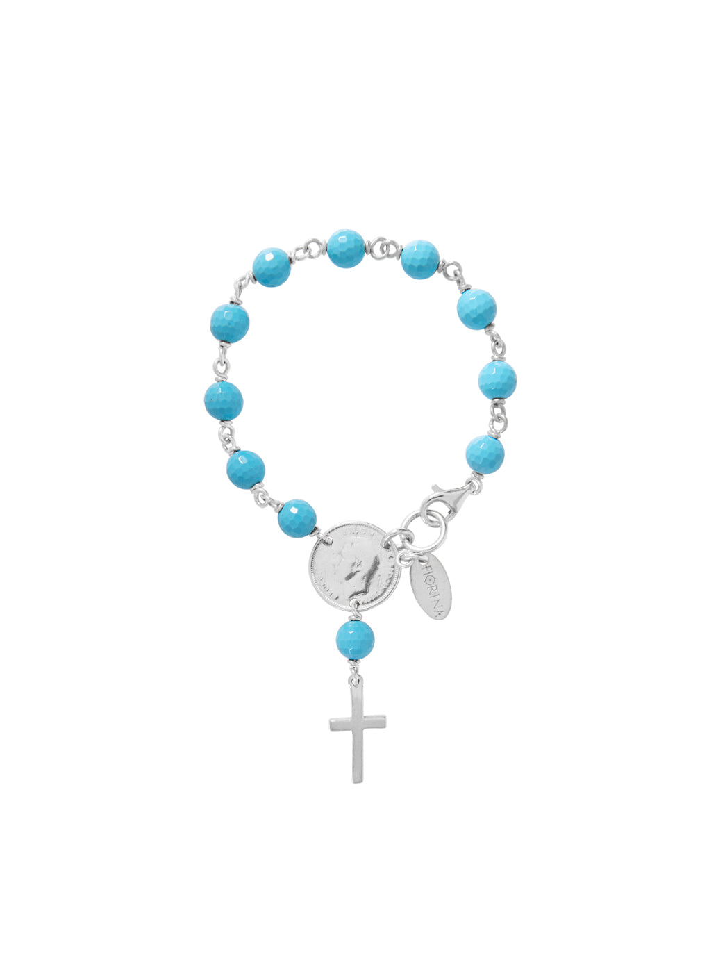 Fiorina Jewellery Baby Rosary Bracelet Turquoise