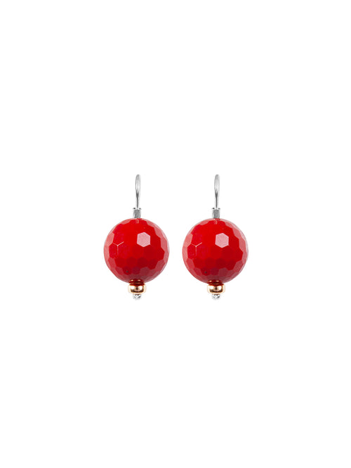 Fiorina Jewellery Red Coral Ball Earrings