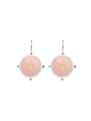 Fiorina Jewellery Button Earrings Pink Opal