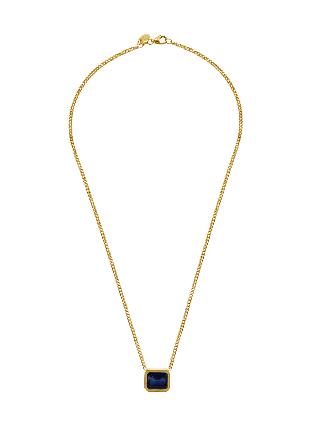 Fiorina Jewellery Cuba Block Necklace Blue Sapphire