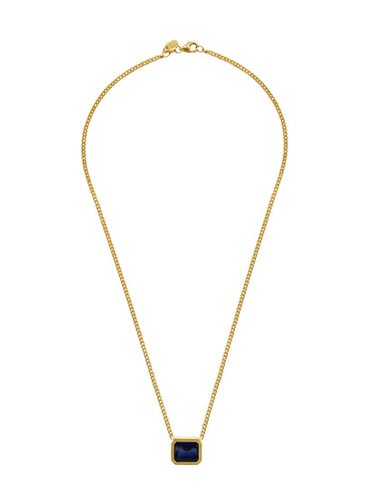 Fiorina Jewellery Cuba Block Necklace Blue Sapphire