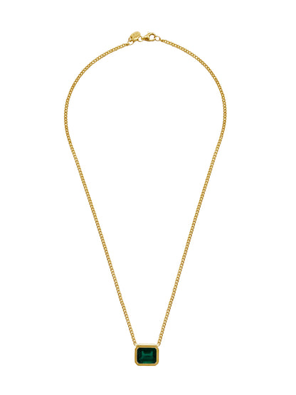 Fiorina Jewellery Cuba Block Necklace Emerald
