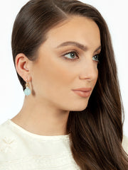 Fiorina Jewellery Double Ball Earrings Aquamarine Model