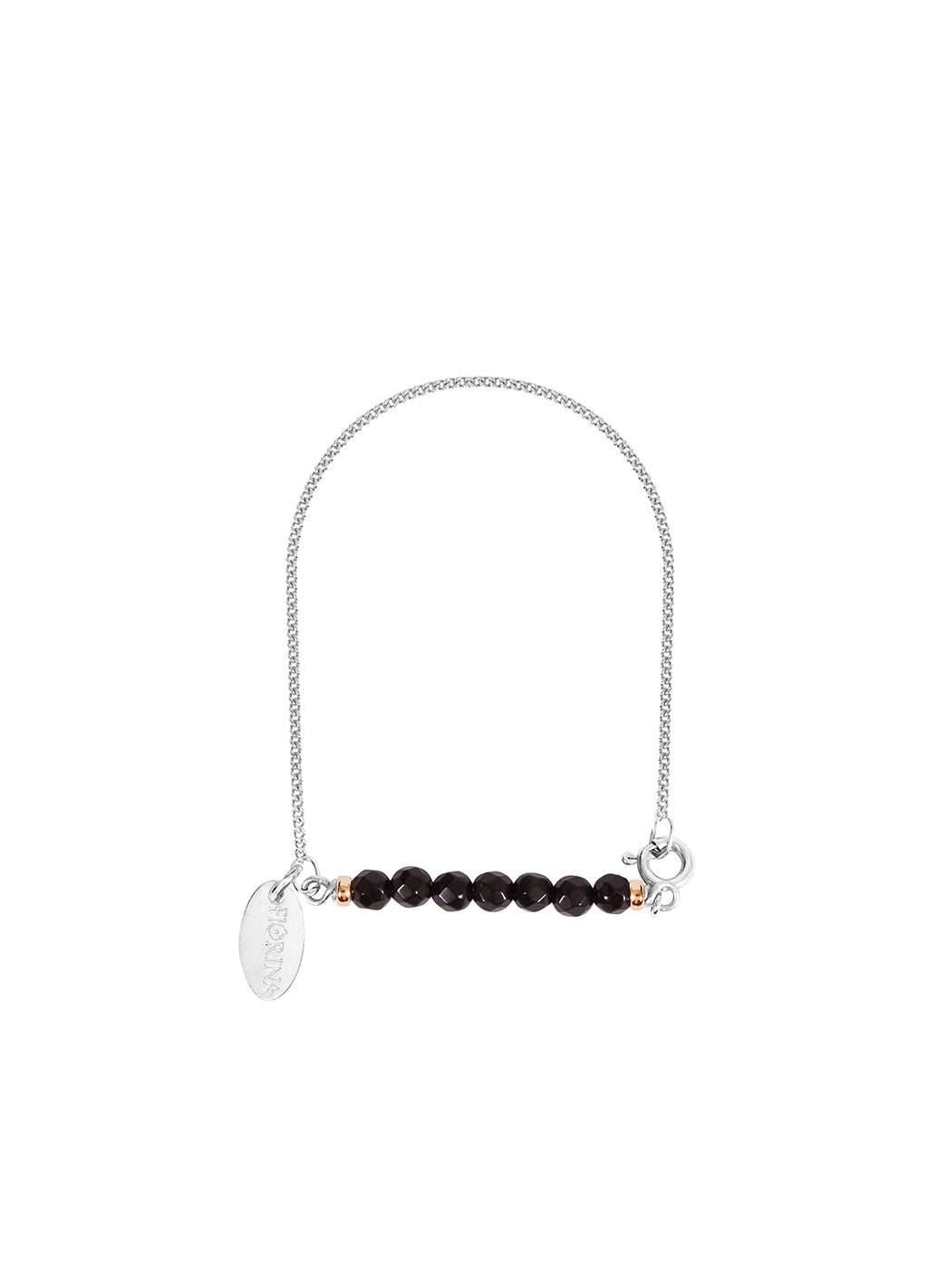 Fiorina Jewellery Silver Friendship Bracelet Black Onyx