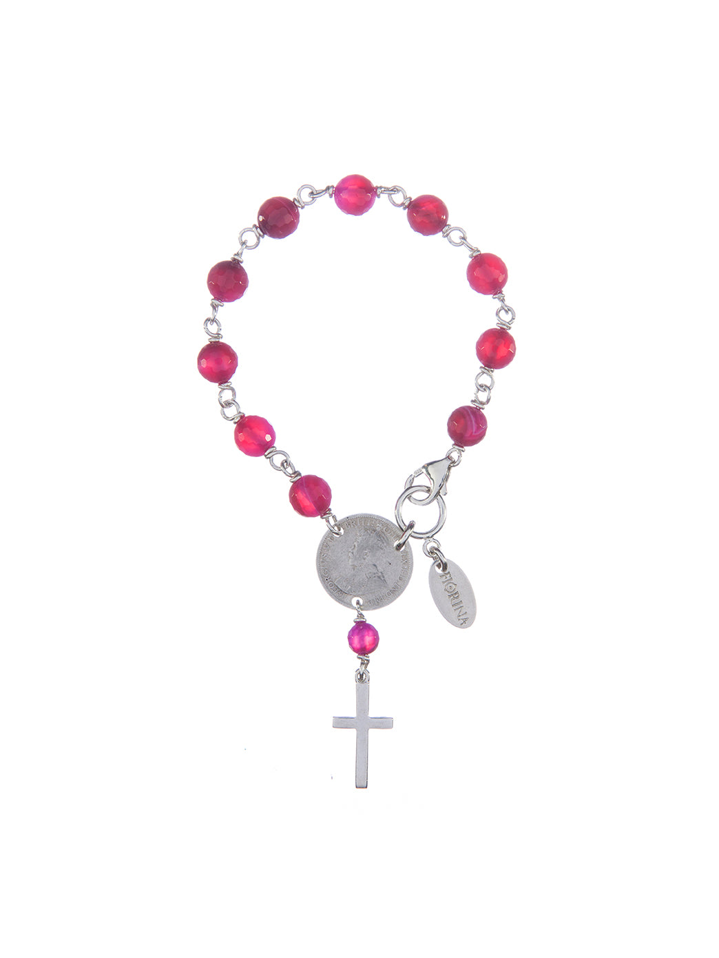 Fiorina Jewellery Rosary Bracelet 8mm Magenta