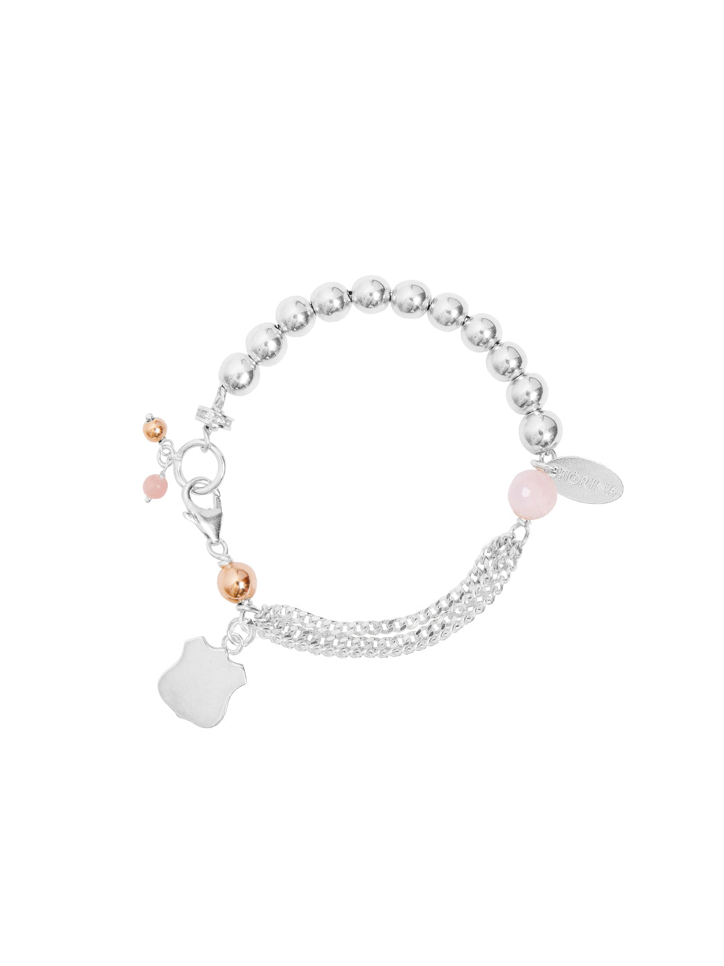 Fiorina Jewellery Simply Komboloy Bracelet Pink Opal