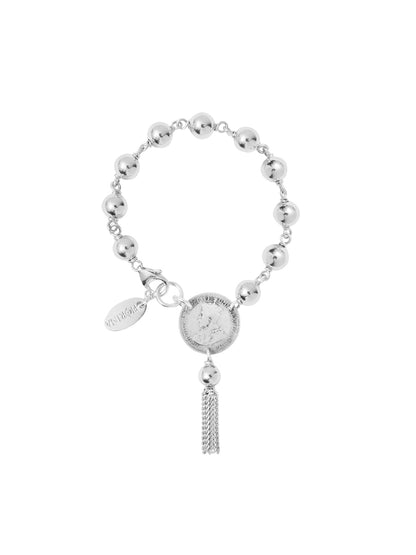 Fiorina Jewellery Silver Rosary Tassel Bracelet