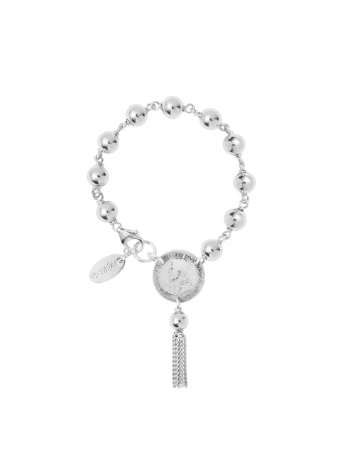 Fiorina Jewellery Silver Rosary Tassel Bracelet