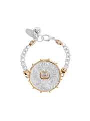 Fiorina Jewellery Monster Jewel Gem Bracelet White Sapphire and Yellow Gold