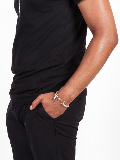 Fiorina Jewellery Mens Side Cross Bracelet Side View