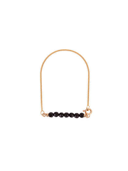 Fiorina Jewellery Gold Friendship Bracelet Black Onyx