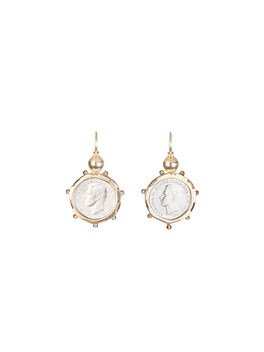 Fiorina Jewellery Gold Encased 3p Coin Earrings Gold Highlights