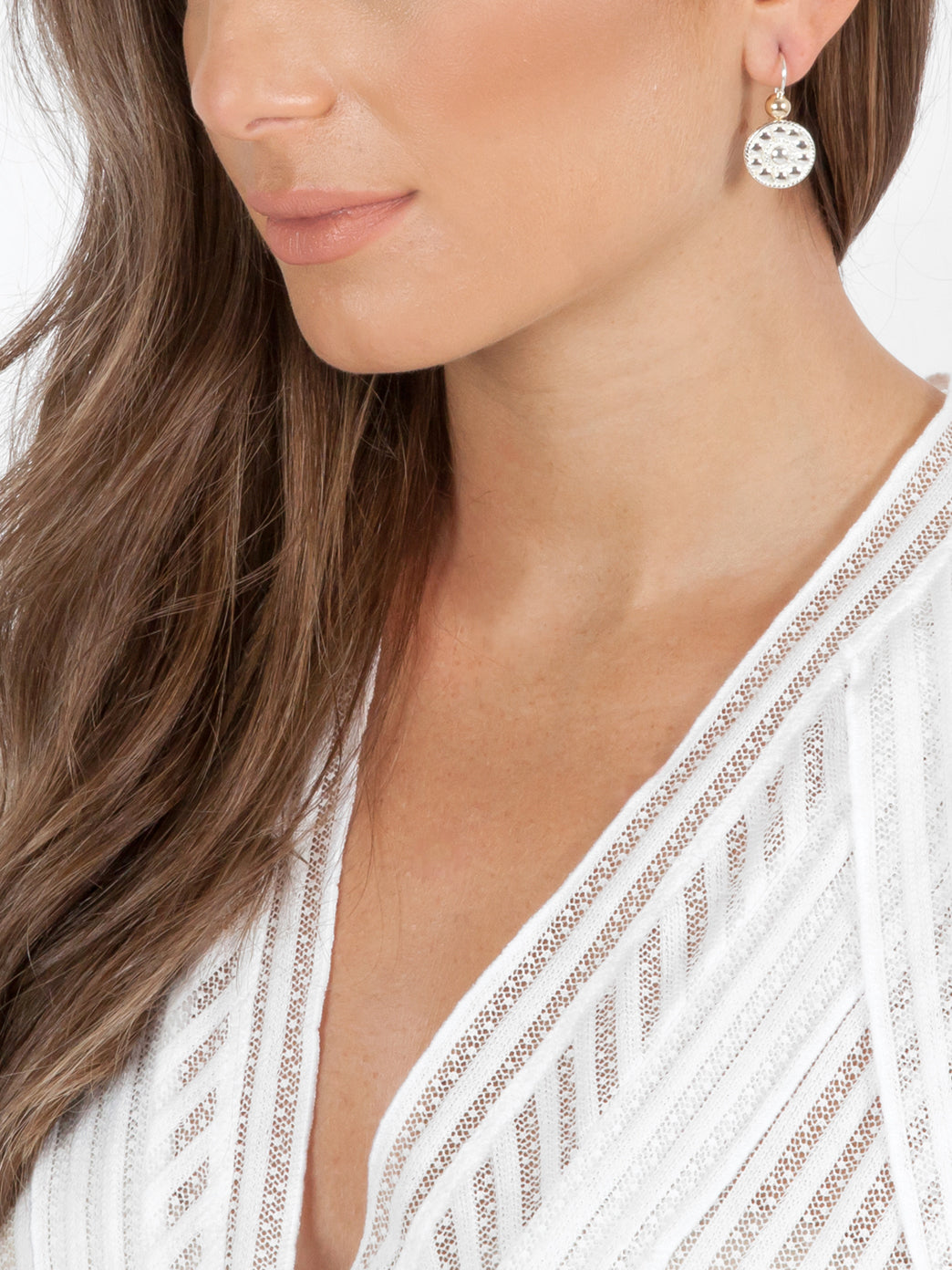 Fiorina Jewellery Logo earrings Gold Highlights Model