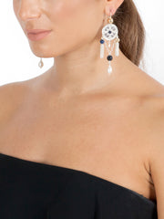 Fiorina Jewellery Raj Princess Earrings Sodalite Model Side