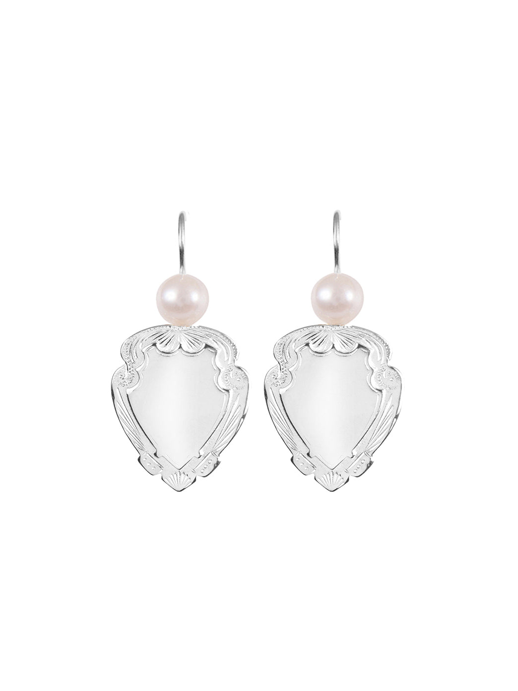 Fiorina Jewellery Shield Earrings Large Pearl Highlights