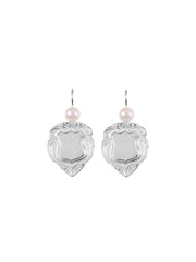 Fiorina Jewellery Shield Earrings Large White Pearl Highlights