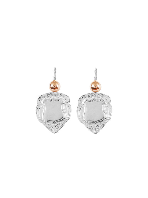 Fiorina Jewellery Shield Earrings Medium Gold Highlights