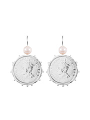 Fiorina Jewellery Silver Encased Parliament Earrings Pearl Highlights