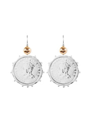 Fiorina Jewellery Silver Encased Parliament Earrings Gold Highlights