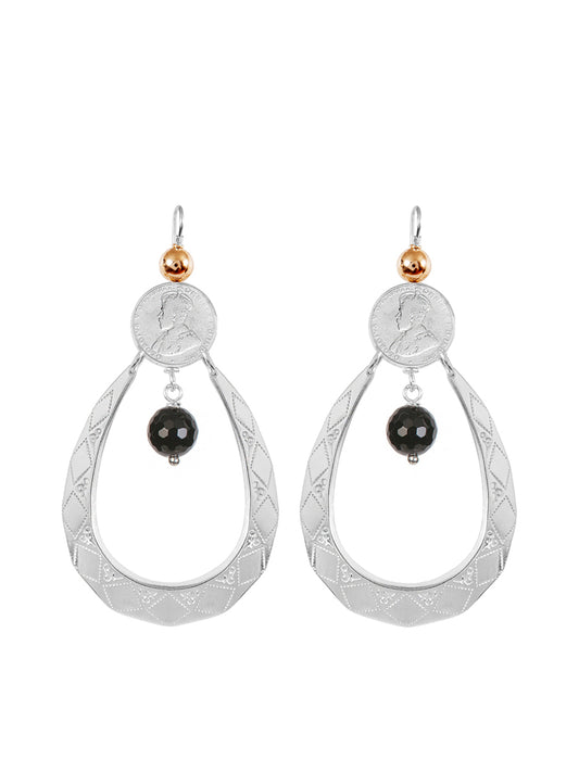 Fiorina Jewellery Sugar Drop Earrings Black Onyx & Gold