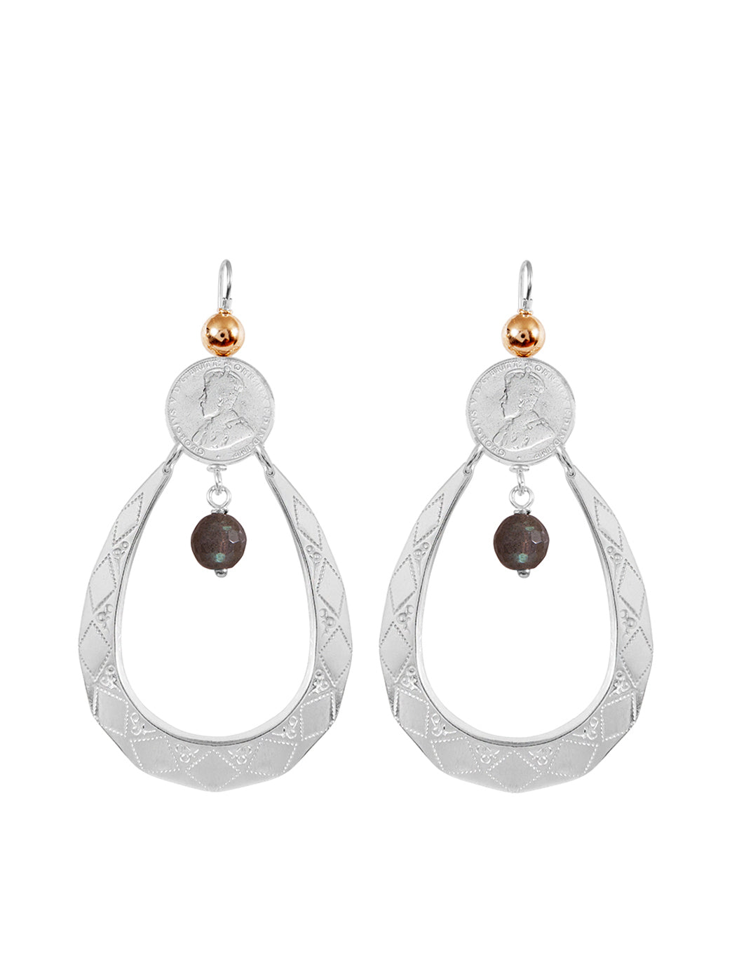 Fiorina Jewellery Sugar Drop Earrings Labradorite & Gold