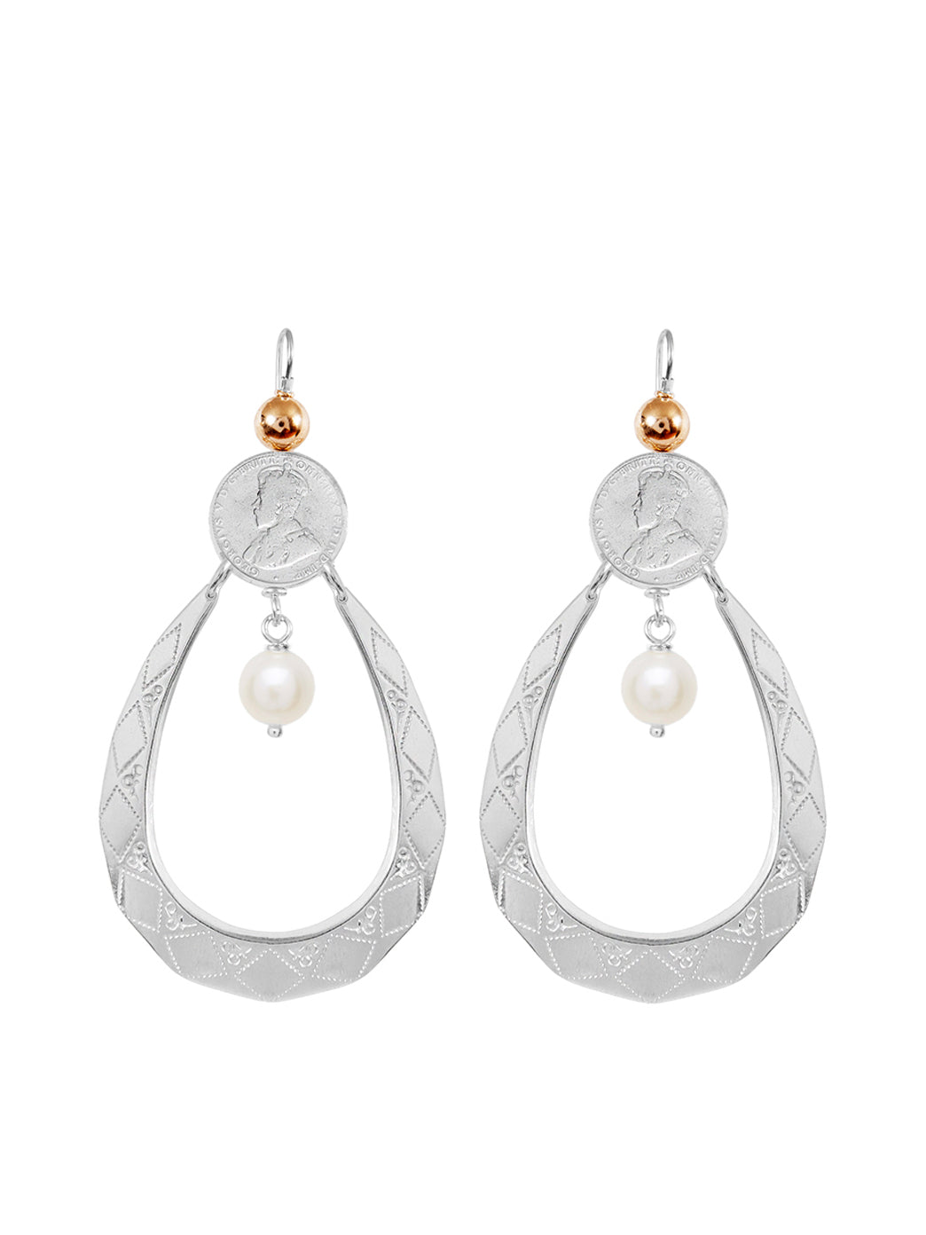 Fiorina Jewellery Sugar Drop Earrings Pearl & Gold
