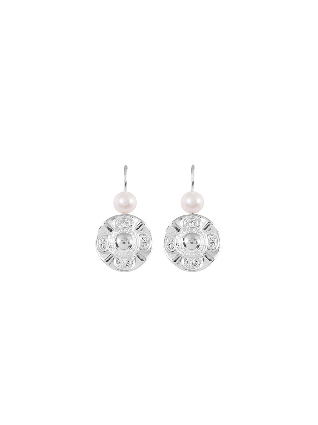 Fiorina Jewellery Simple Vic Disc Earrings Pearl