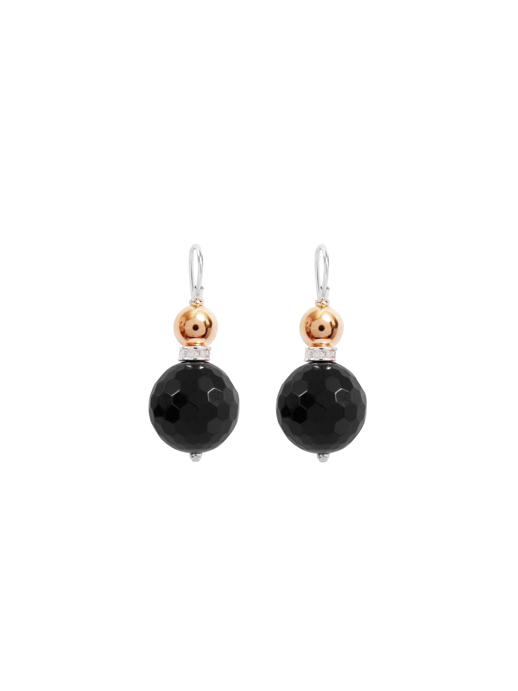 Fiorina Jewellery Double Ball Earrings Black Onyx