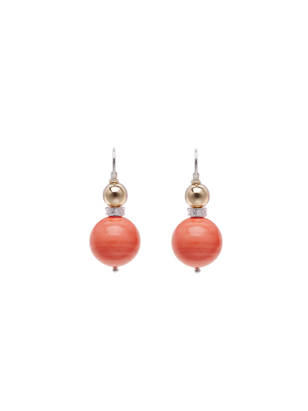 Fiorina Jewellery Double Ball Earrings Coral