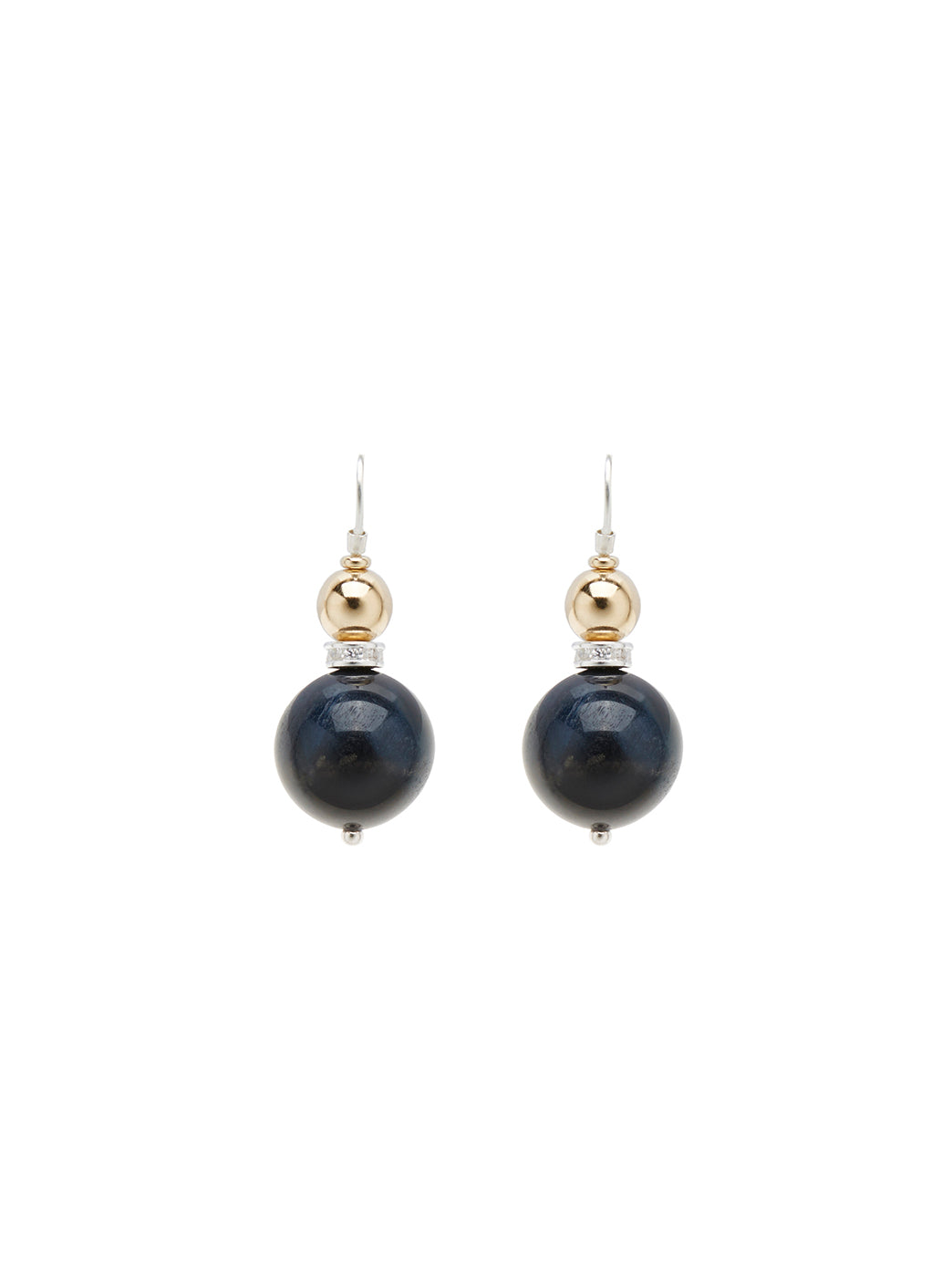 Fiorina Jewellery Double Ball Earrings Navy