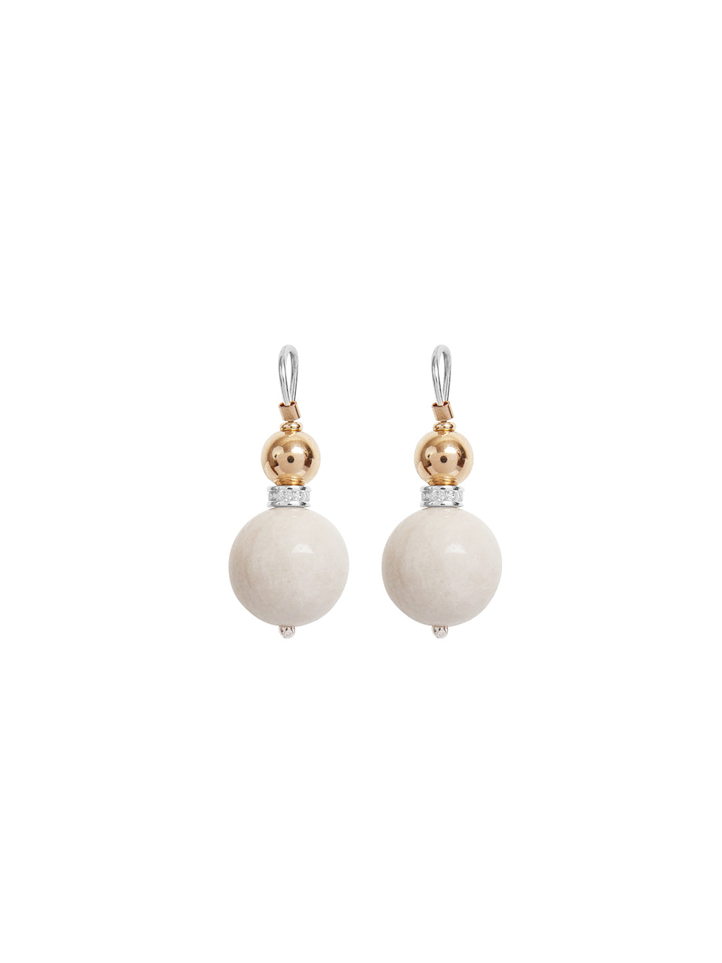 Fiorina Jewellery Double Ball Earrings White Amazonite