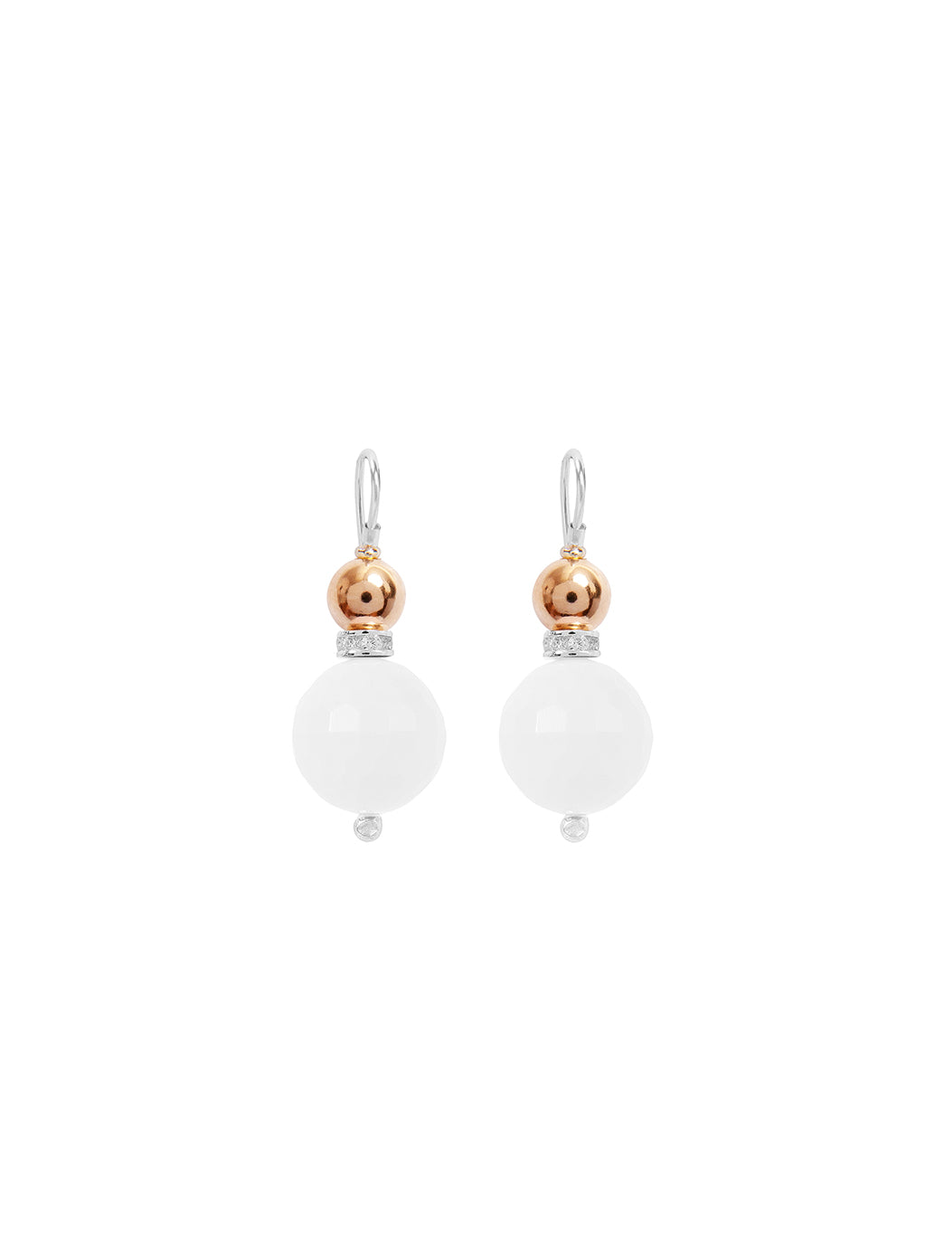Fiorina Jewellery Double Ball Earrings White Howlite