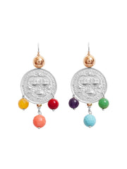 Fiorina Jewellery Monster Mid-Coin 3 Drop Earrings Chakra