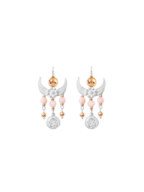 Fiorina Jewellery Gypset Earrings Pink Opal
