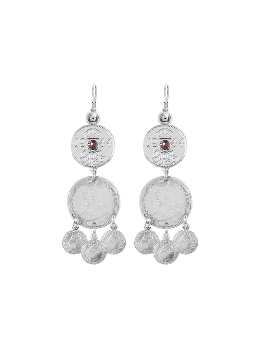Fiorina Jewellery Joy Gypsy Earrings Garnet Highlight