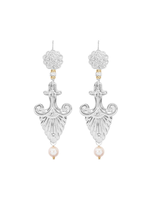 Fiorina Jewellery Silver Noto earrings Pink Pearl Highlights
