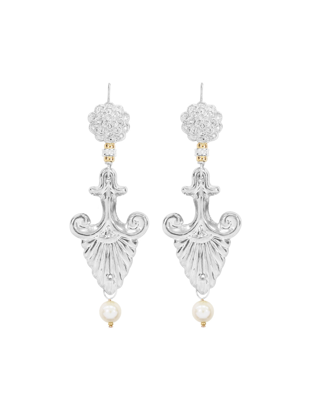 Fiorina Jewellery Silver Noto earrings White Pearl Highlights
