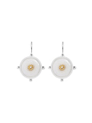 Fiorina Jewellery Button Earrings White Quartzite
