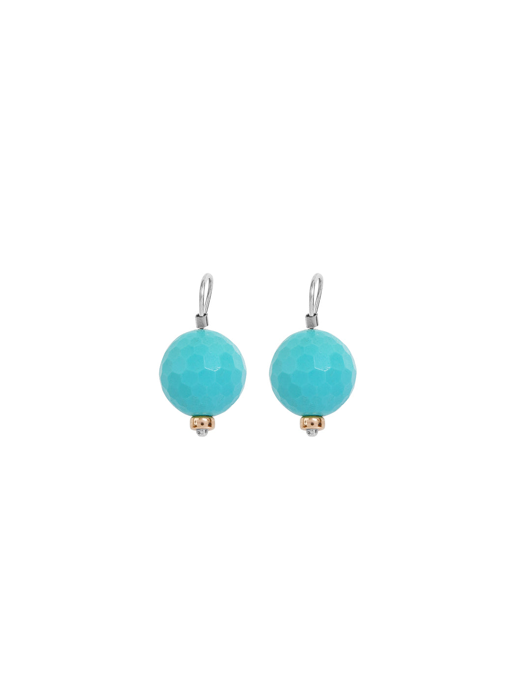 Fiorina Jewellery Ball Earrings Turquoise Gold Highlights