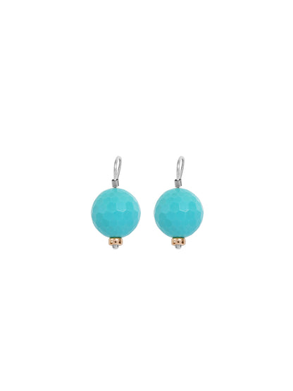 Fiorina Jewellery Ball Earrings Turquoise Gold Highlights