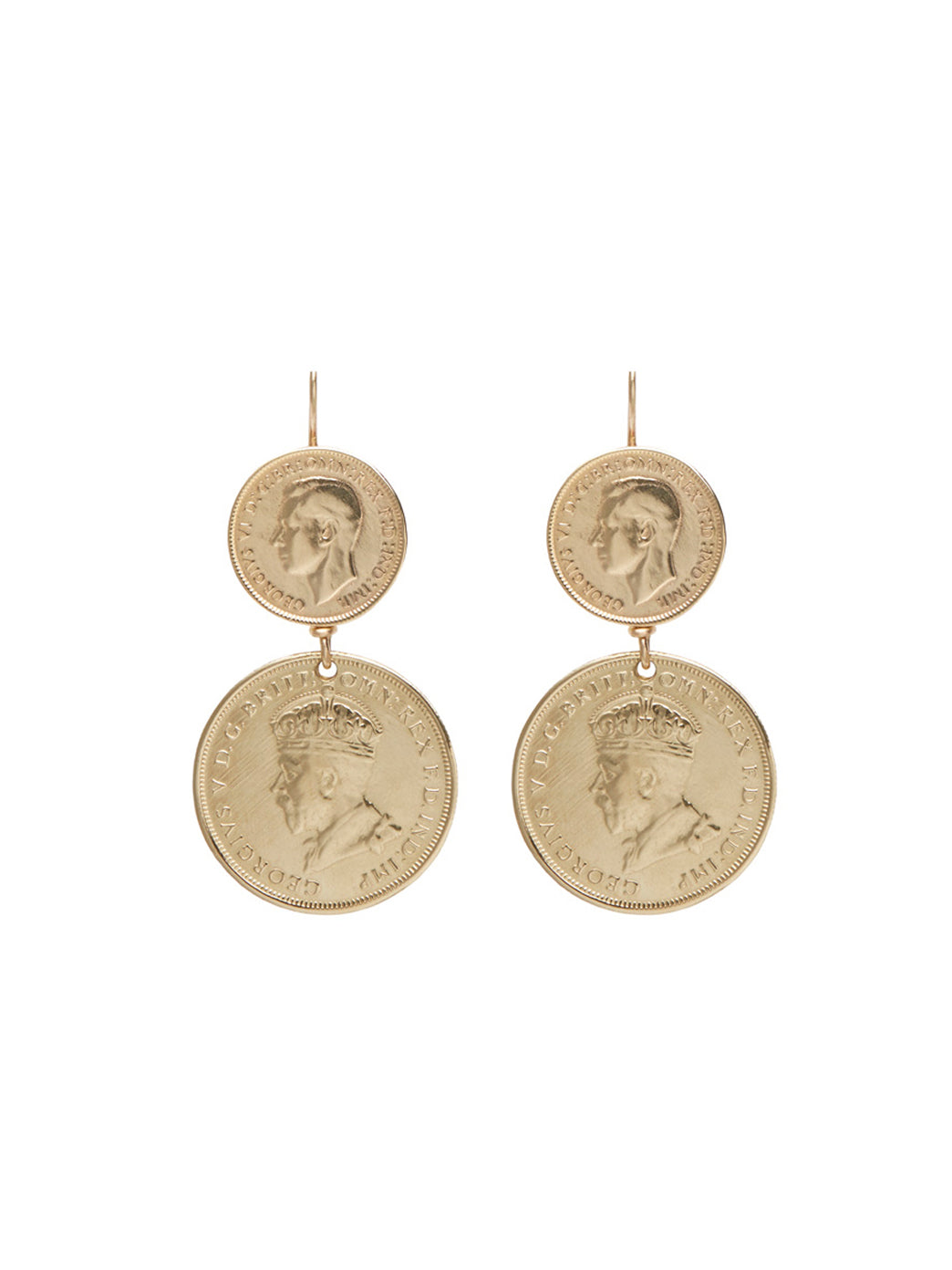 Fiorina Jewellery Gold Double Coin Earrings